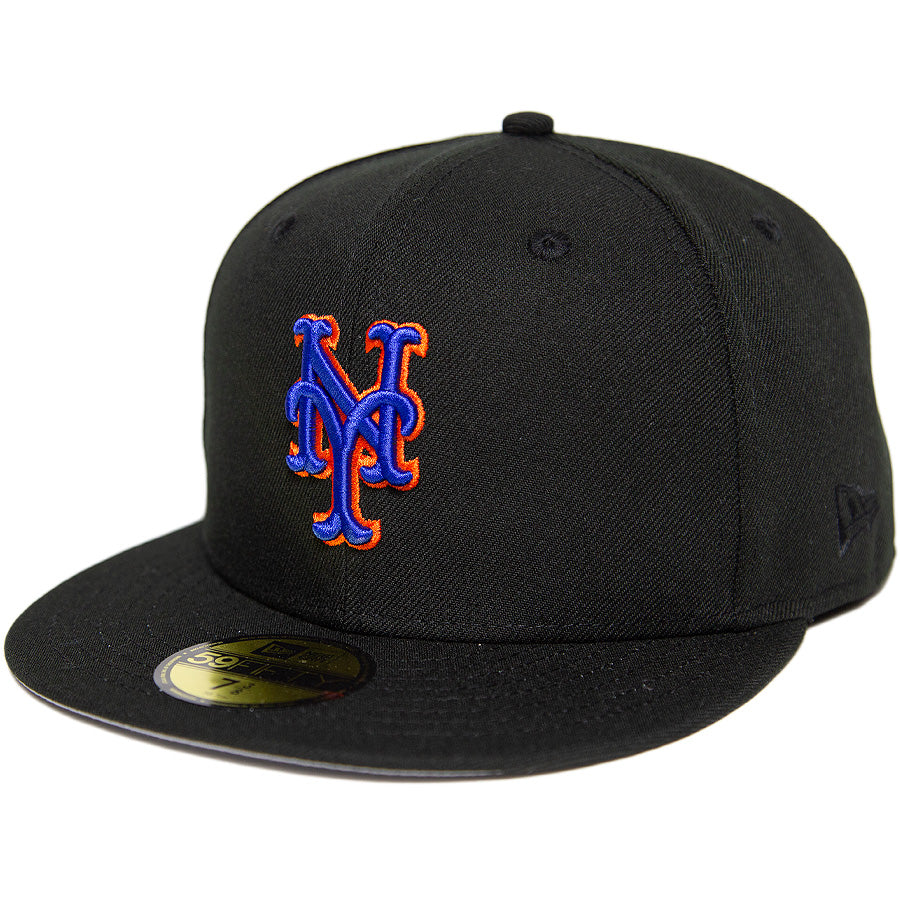 ニューエラ キャップ 帽子 NEW ERA CAP CUSTOM カスタム KINGS 別注 59FIFTY ニューヨーク メッツ ブラック グレーアンダーバイザー 71038657 右斜め前