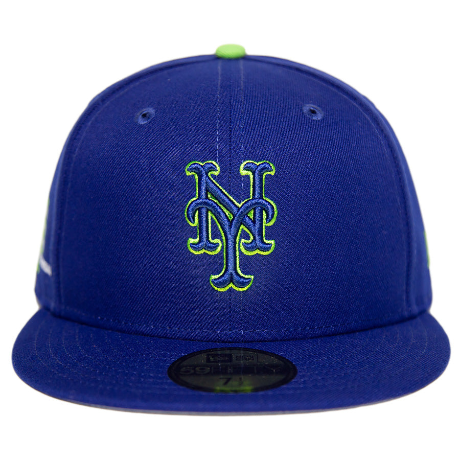 ニューエラ キャップ 帽子 NEW ERA CAP CUSTOM カスタム KINGS 別注 59FIFTY ニューヨーク メッツ ダークロイヤル ライムグリーン 71049561 正面