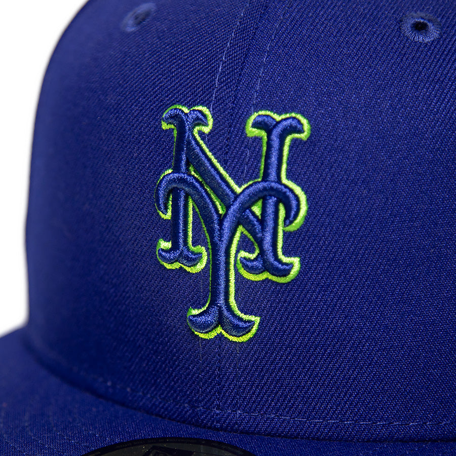 ニューエラ キャップ 帽子 NEW ERA CAP CUSTOM カスタム KINGS 別注 59FIFTY ニューヨーク メッツ ダークロイヤル ライムグリーン 71049561 フロントロゴ