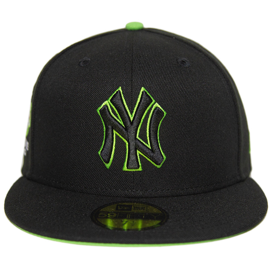 ニューエラ キャップ 帽子 NEW ERA CAP CUSTOM カスタム KINGS 別注 59FIFTY ニューヨーク ヤンキース ブラック ライムグリーン 71049562 正面