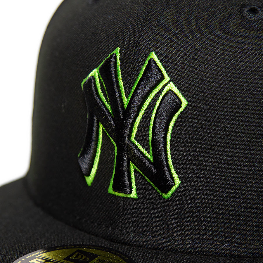 ニューエラ キャップ 帽子 NEW ERA CAP CUSTOM カスタム KINGS 別注 59FIFTY ニューヨーク ヤンキース ブラック ライムグリーン 71049562 フロントロゴ