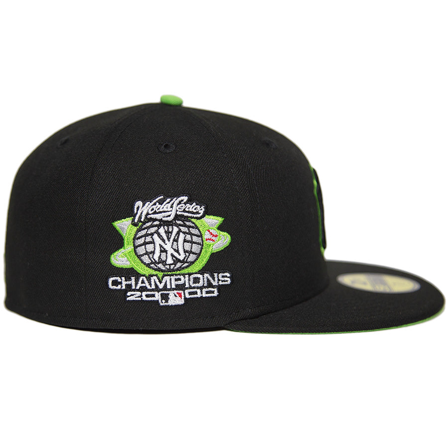 ニューエラ キャップ 帽子 NEW ERA CAP CUSTOM カスタム KINGS 別注 59FIFTY ニューヨーク ヤンキース ブラック ライムグリーン 71049562 右サイド