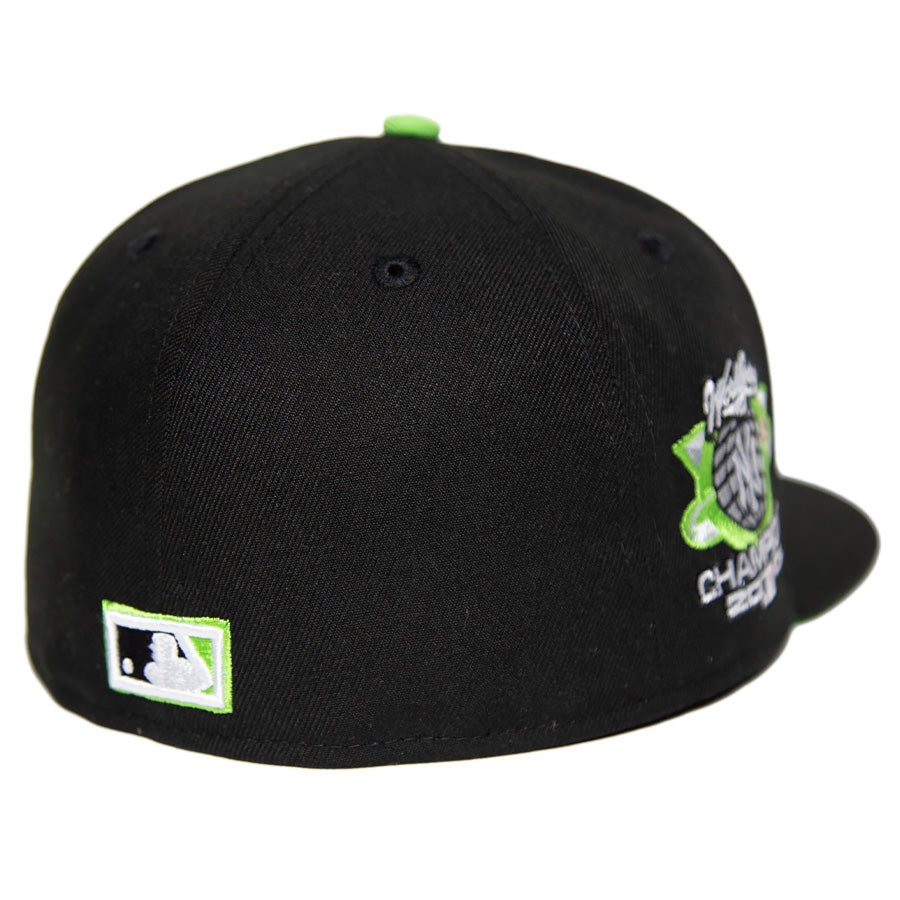 ニューエラ キャップ 帽子 NEW ERA CAP CUSTOM カスタム KINGS 別注 59FIFTY ニューヨーク ヤンキース ブラック ライムグリーン 71049562 バッターマン