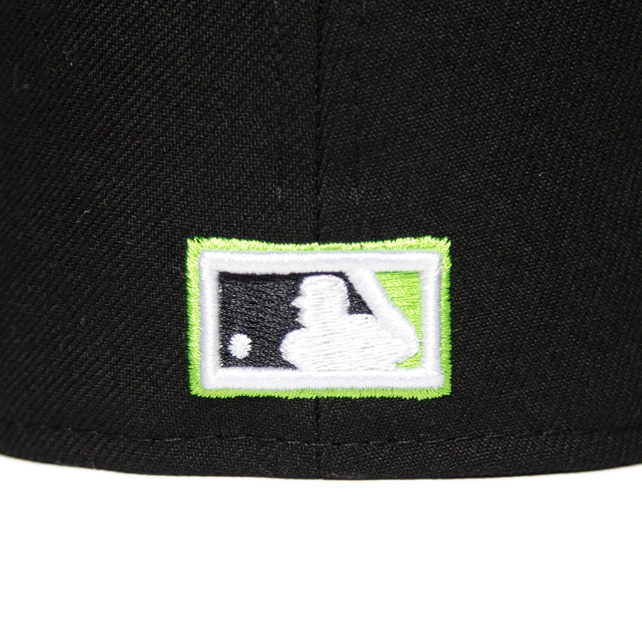 ニューエラ キャップ 帽子 NEW ERA CAP CUSTOM カスタム KINGS 別注 59FIFTY ニューヨーク ヤンキース ブラック ライムグリーン 71049562 リア