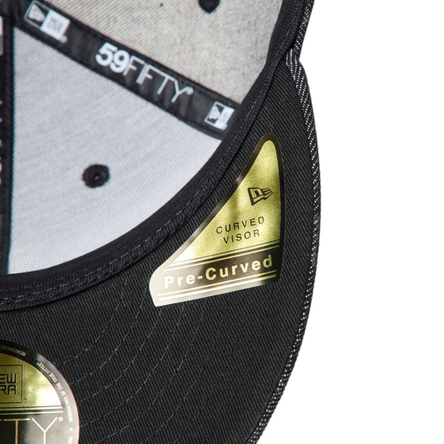 ニューエラ キャップ 帽子 NEW ERA CAP PC 59FIFTY Laser Burn Out Denim デニム バンダナ柄 ロサンゼルス ドジャース ブラック 15136906 バイザー