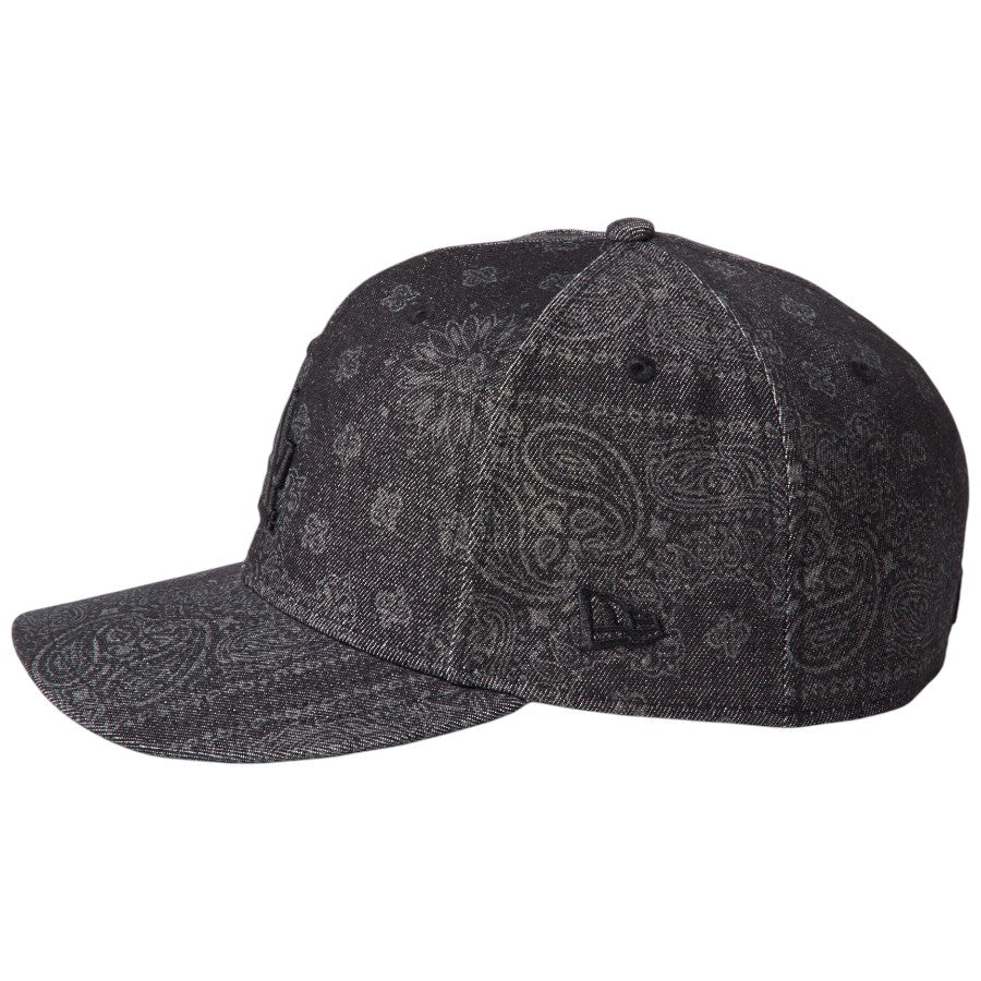 ニューエラ キャップ 帽子 NEW ERA CAP PC 59FIFTY Laser Burn Out Denim デニム バンダナ柄 ロサンゼルス ドジャース ブラック 15136906 左サイド