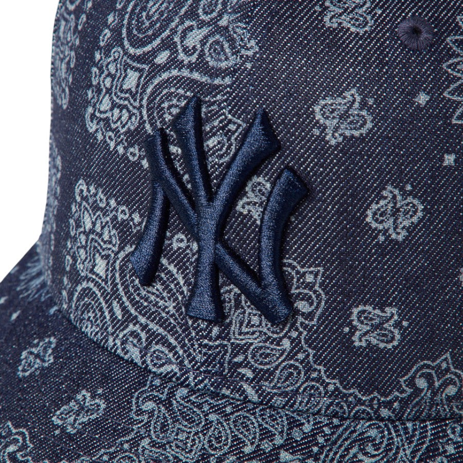 ニューエラ キャップ 帽子 NEW ERA CAP PC 59FIFTY Laser Burn Out Denim デニム バンダナ柄 ニューヨーク ヤンキース デニム 15136904 フロントロゴ