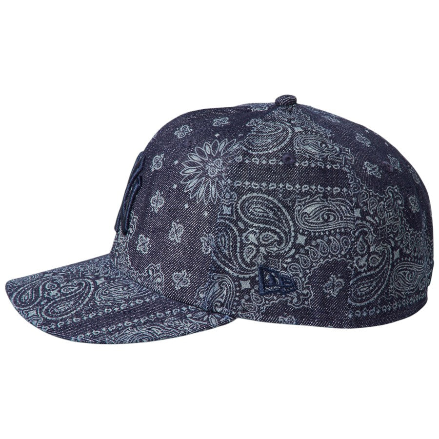 ニューエラ キャップ 帽子 NEW ERA CAP PC 59FIFTY Laser Burn Out Denim デニム バンダナ柄 ニューヨーク ヤンキース デニム 15136904 左サイド