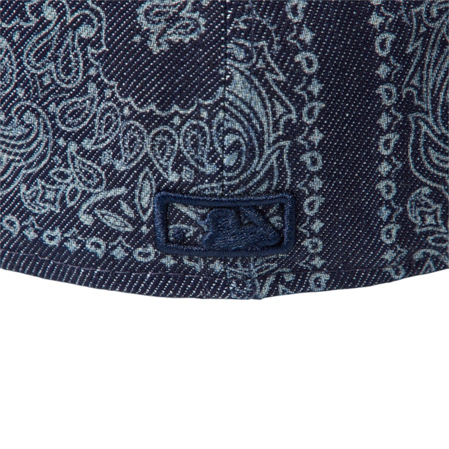 ニューエラ キャップ 帽子 NEW ERA CAP PC 59FIFTY Laser Burn Out Denim デニム バンダナ柄 ニューヨーク ヤンキース デニム 15136904 バッターマンロゴ