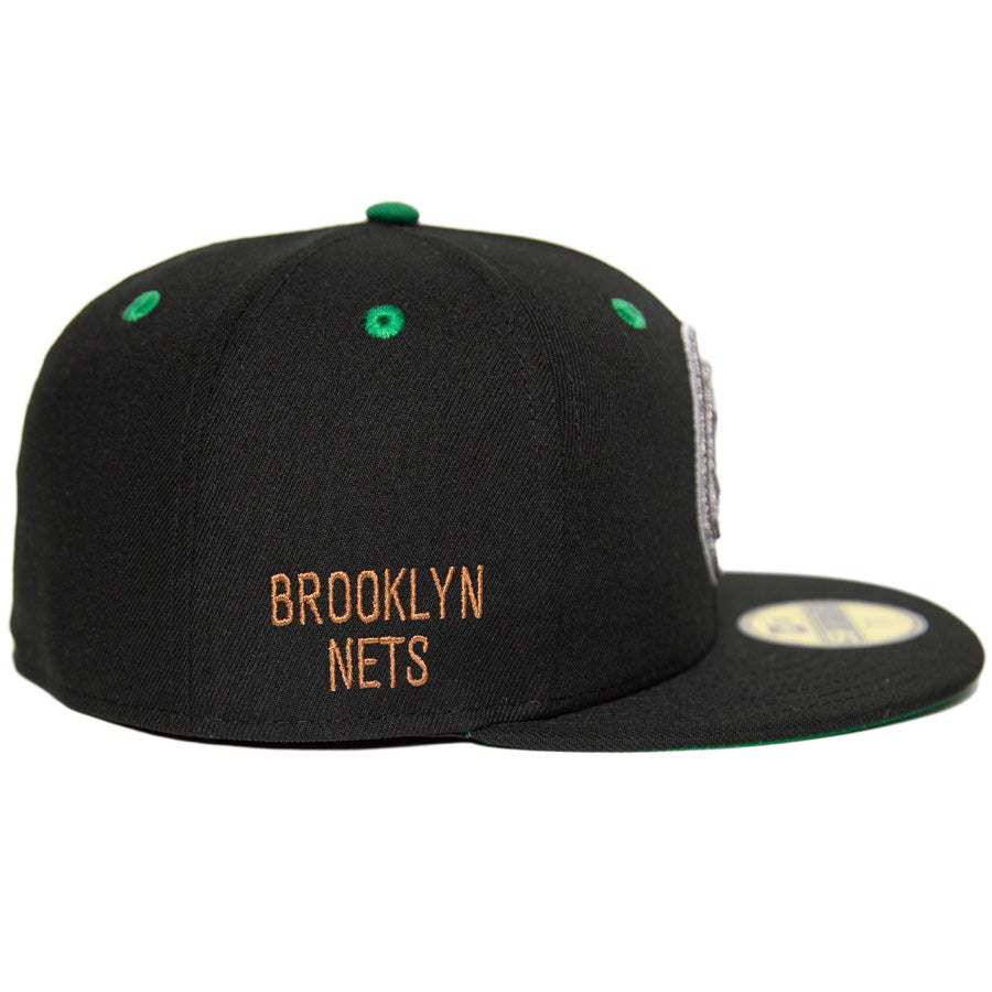 ニューエラ キャップ カスタム 帽子 NEW ERA CAP BEER ビール KINGS 別注 59FIFTY NBA ブルックリン ネッツ ブラック/グリーン ケリーグリーンアンダーバイザー 71034677 右サイド
