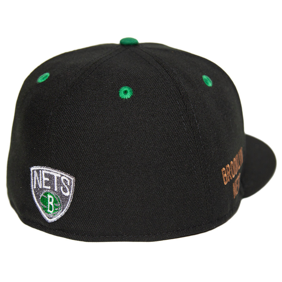ニューエラ キャップ カスタム 帽子 NEW ERA CAP BEER ビール KINGS 別注 59FIFTY NBA ブルックリン ネッツ ブラック/グリーン ケリーグリーンアンダーバイザー 71034677 リアロゴ