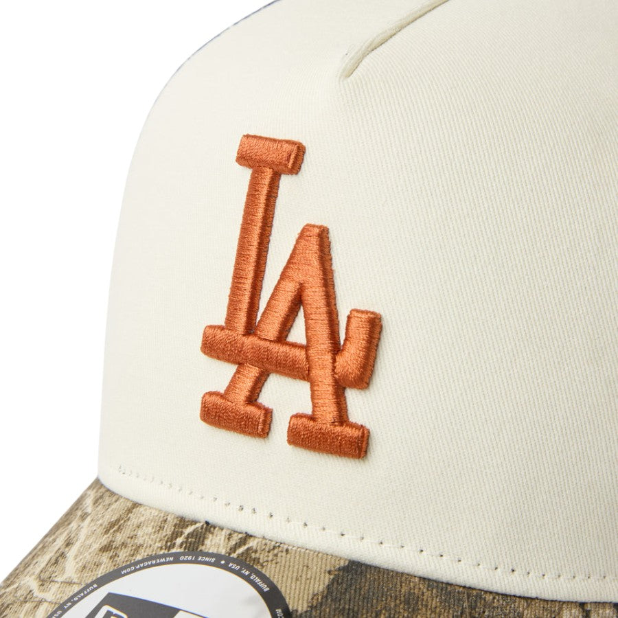 ニューエラ キャップ 帽子 NEW ERA CAP 9FORTY A-Frame トラッカー MLB Real Tree Camo ロサンゼルス ドジャース リアルツリーカモ/クロームホワイト 15137101 フロントロゴ
