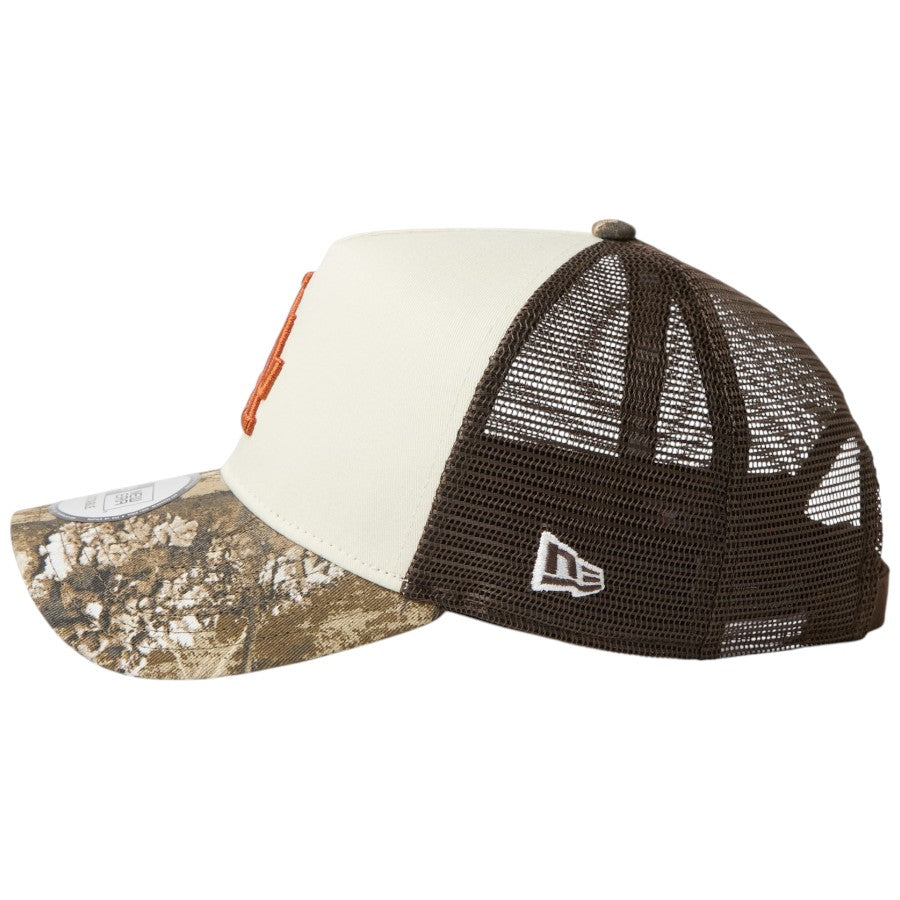 ニューエラ キャップ 帽子 NEW ERA CAP 9FORTY A-Frame トラッカー MLB Real Tree Camo ロサンゼルス ドジャース リアルツリーカモ/クロームホワイト 15137101 左サイド