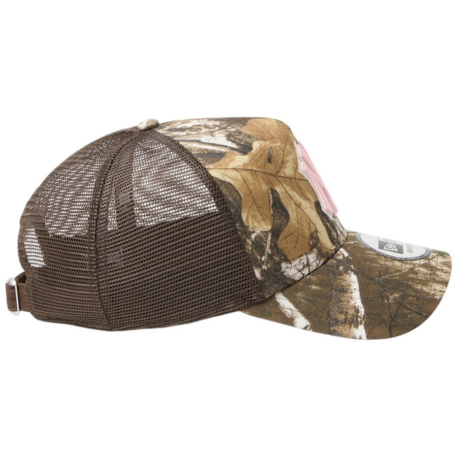 ニューエラ メッシュ キャップ 帽子 NEW ERA CAP 9FORTY A-Frame トラッカー MLB Real Tree Camo ニューヨーク ヤンキース リアルツリーカモ 15137096 右サイド