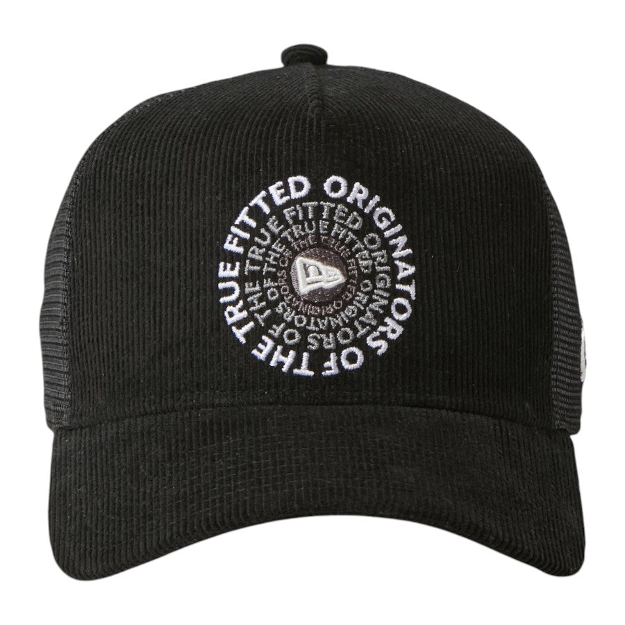 ニューエラ キャップ 帽子 NEW ERA CAP 9FORTY A-Frame トラッカー Corduroy コーデュロイ OOTTF ブラック 15137091 正面