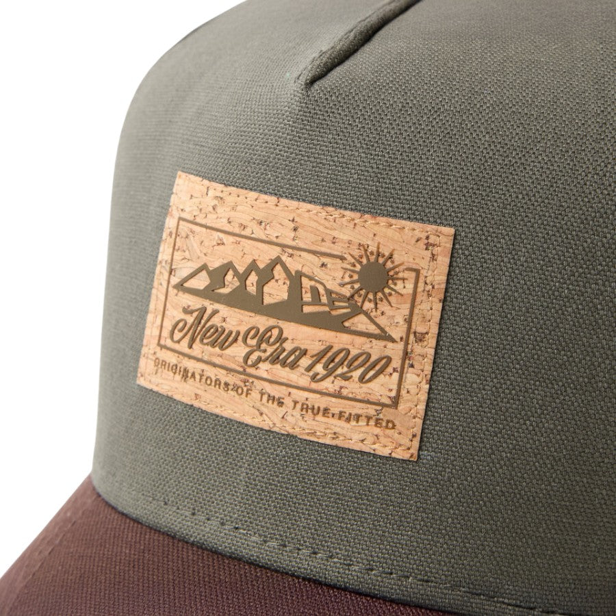 ニューエラ キャップ 帽子 NEW ERA CAP 9FORTY A-Frame トラッカー Cork Patch コルクパッチ モス/バーントウッド 15125115 | アウトドア フロントロゴ