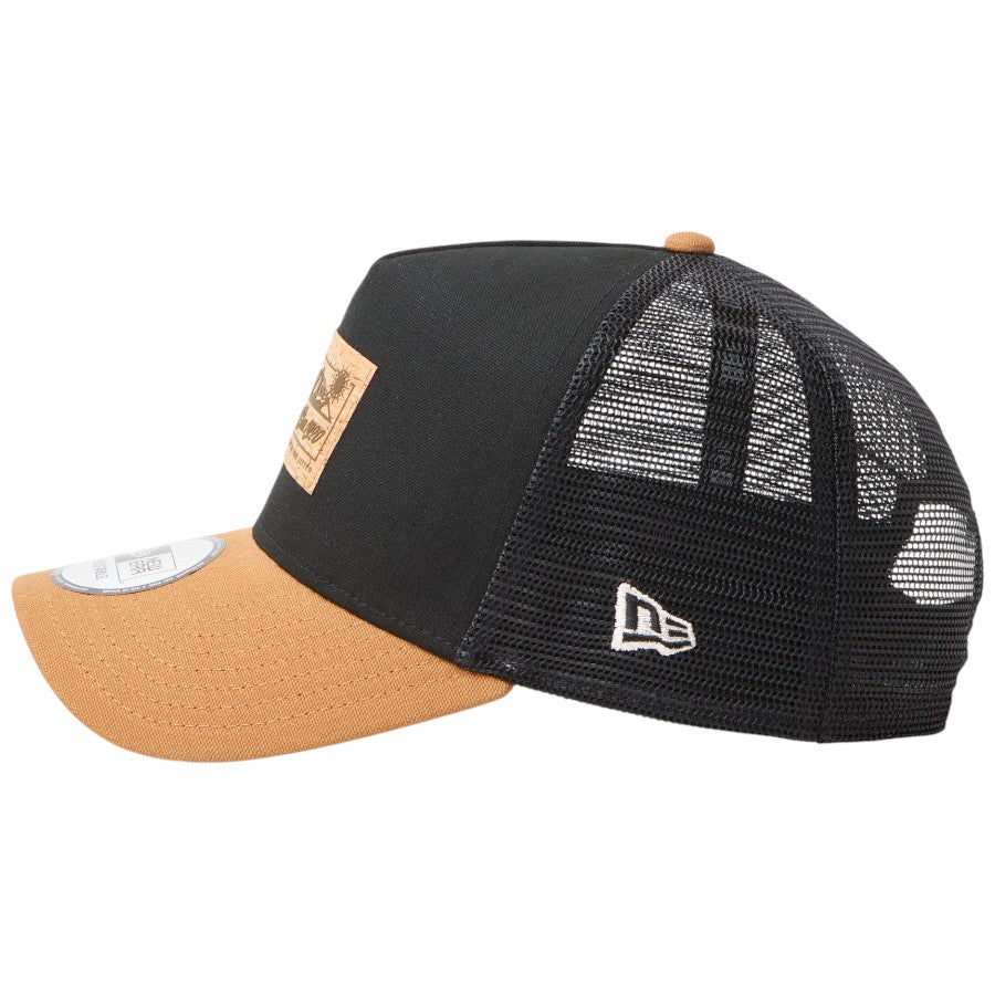 ニューエラ キャップ 帽子 NEW ERA CAP 9FORTY A-Frame トラッカー Cork Patch コルクパッチ ブラック/ライトブロンズ 15125117 | アウトドア 左サイド