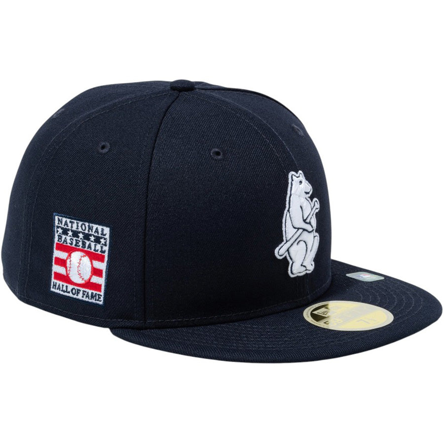 ニューエラ キャップ 帽子 NEW ERA CAP 59FIFTY 2026 MLB Hall of Fame ホール オブ フェーム シカゴ カブス ネイビー 15125196 左斜め前