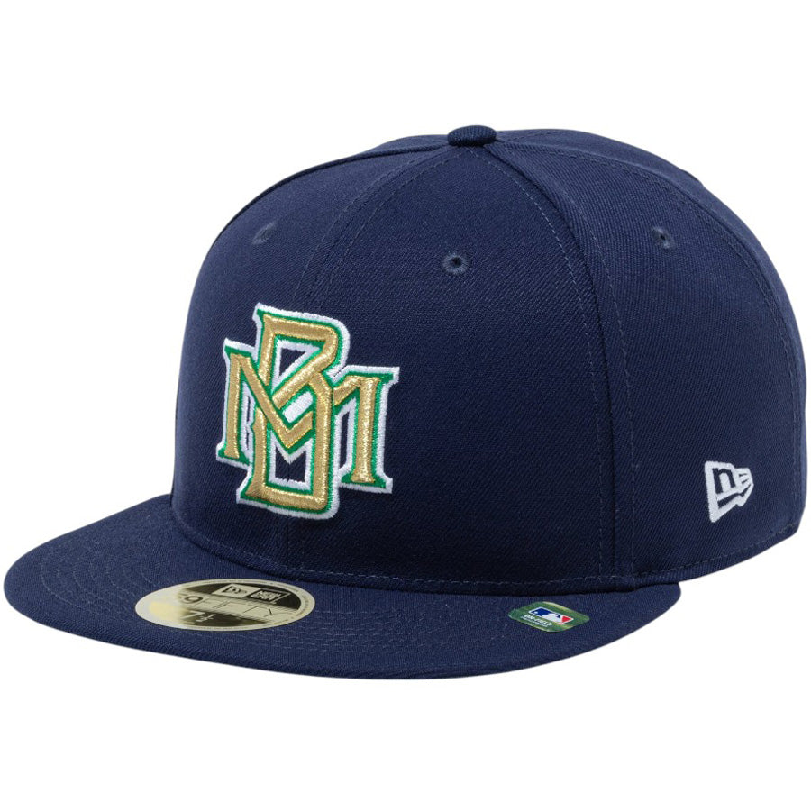 ニューエラ キャップ 帽子 NEW ERA CAP 59FIFTY 2026 MLB Hall of Fame ホール オブ フェーム ミルウォーキー ブレーブス ライトネイビー 15125187 右斜め前