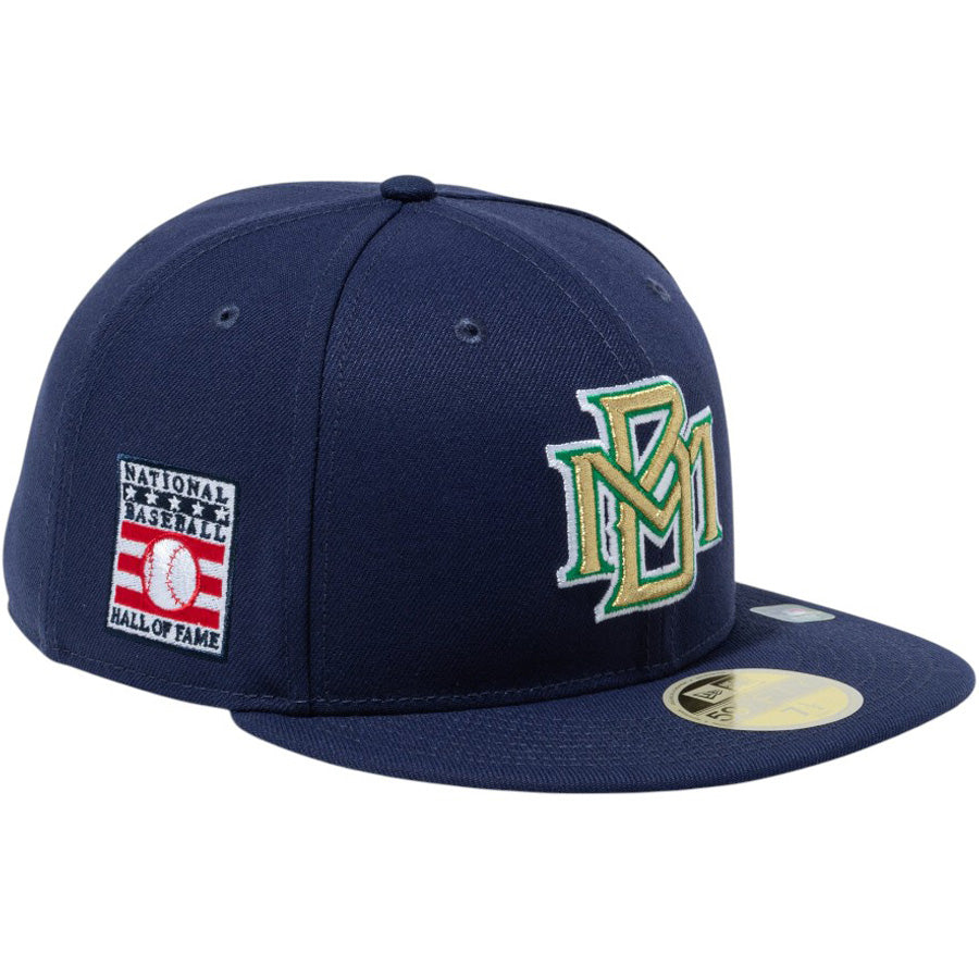 ニューエラ キャップ 帽子 NEW ERA CAP 59FIFTY 2026 MLB Hall of Fame ホール オブ フェーム ミルウォーキー ブレーブス ライトネイビー 15125187 左斜め前