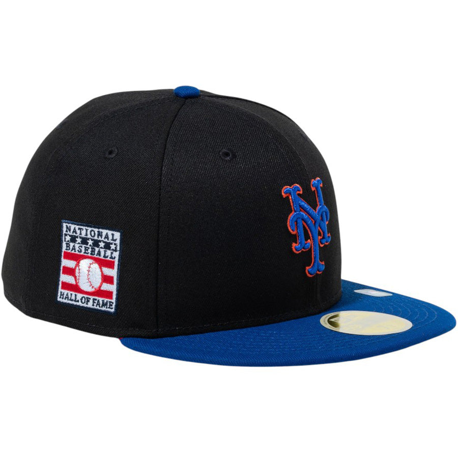 ニューエラ キャップ 帽子 NEW ERA CAP 59FIFTY 2026 MLB Hall of Fame ホール オブ フェーム ニューヨーク メッツ ブラック ブルー 15125185 左斜め前