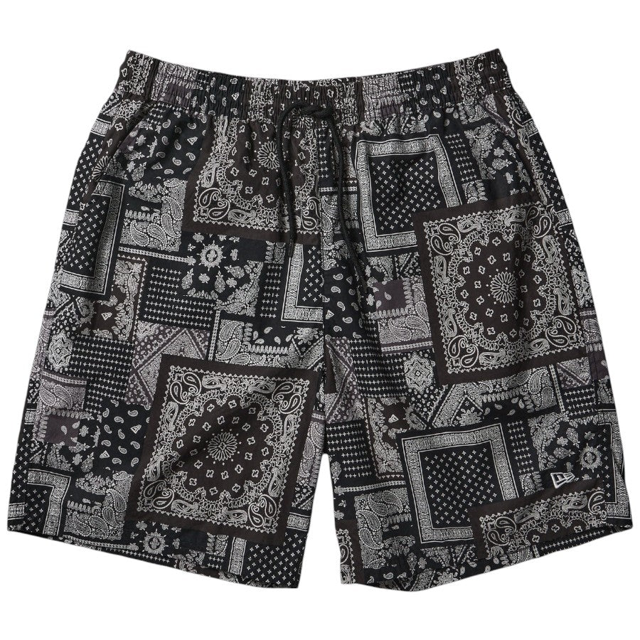 ニューエラ アパレル NEW ERA イージー ショートパンツ Oriental Paisley オリエンタル ペイズリー ブラック 14856742 フロント