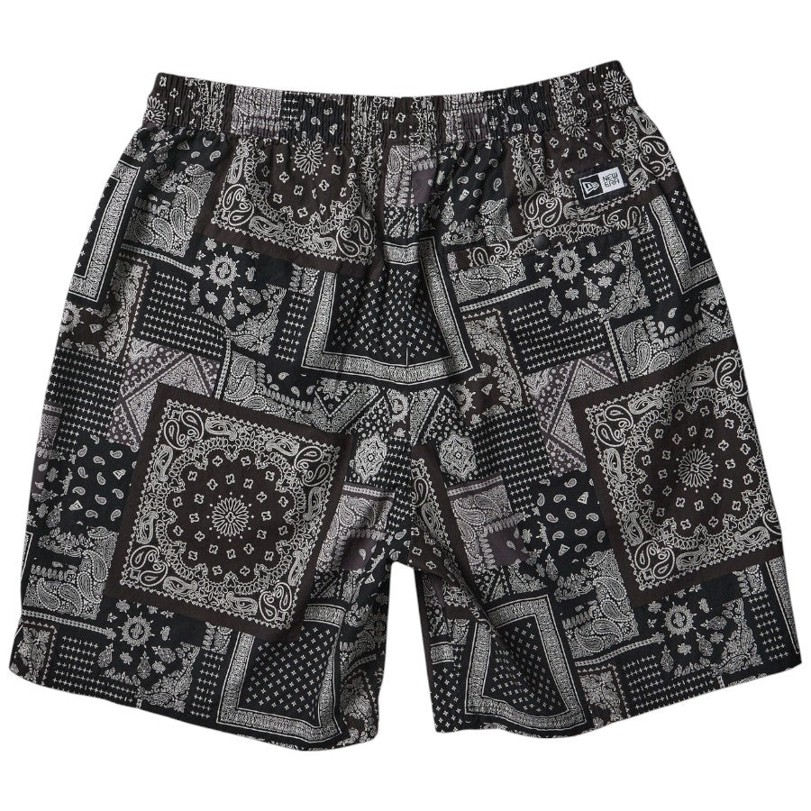 ニューエラ アパレル NEW ERA イージー ショートパンツ Oriental Paisley オリエンタル ペイズリー ブラック 14856742 バック