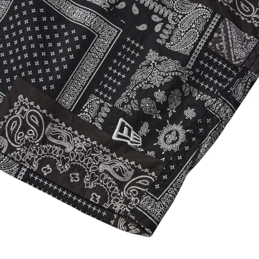 ニューエラ アパレル NEW ERA イージー ショートパンツ Oriental Paisley オリエンタル ペイズリー ブラック 14856742 フラッグロゴ 