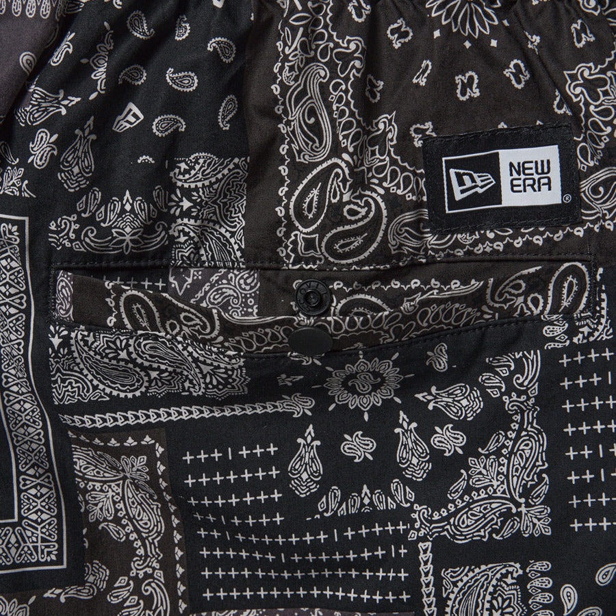 ニューエラ アパレル NEW ERA イージー ショートパンツ Oriental Paisley オリエンタル ペイズリー ブラック 14856742 後ろポケット