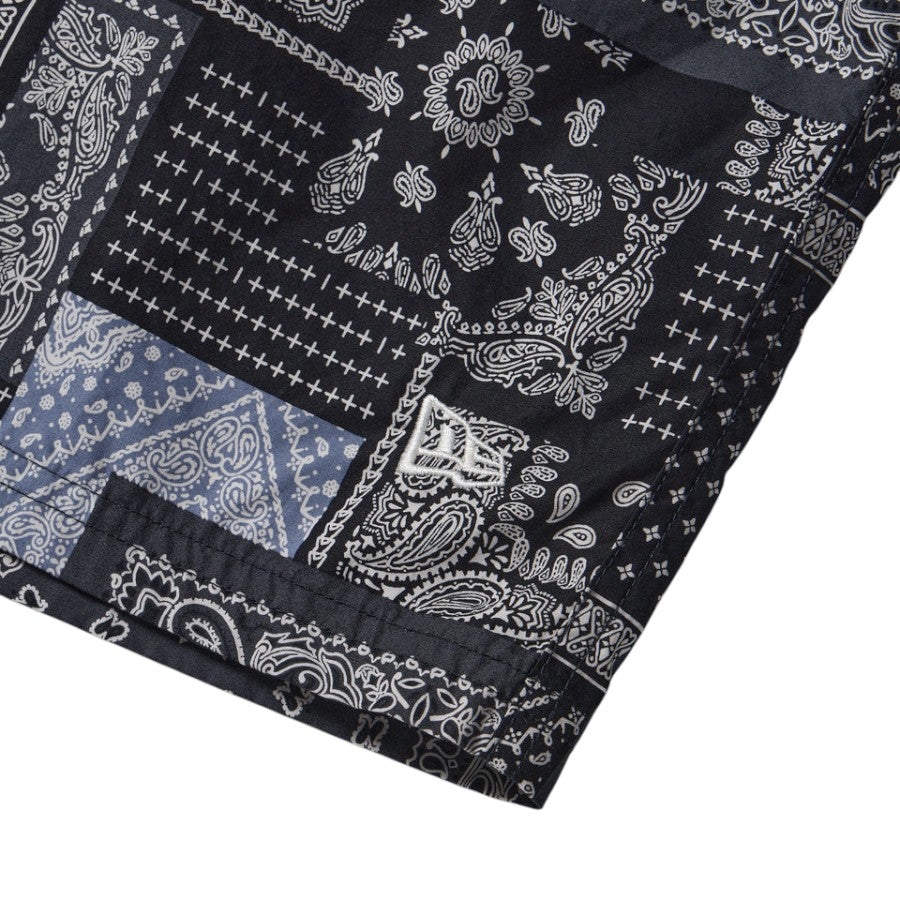 ニューエラ アパレル NEW ERA イージー ショートパンツ Oriental Paisley オリエンタル ペイズリー ネイビー 14856741 フラッグロゴ 