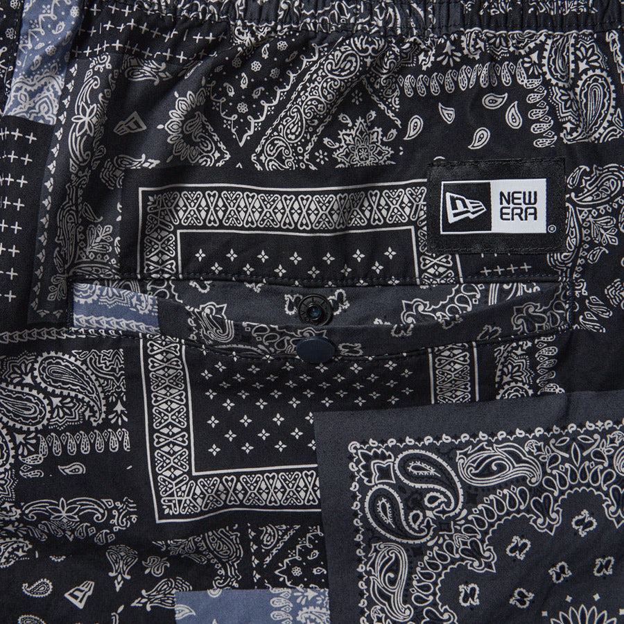 ニューエラ アパレル NEW ERA イージー ショートパンツ Oriental Paisley オリエンタル ペイズリー ネイビー 14856741 後ろポケット