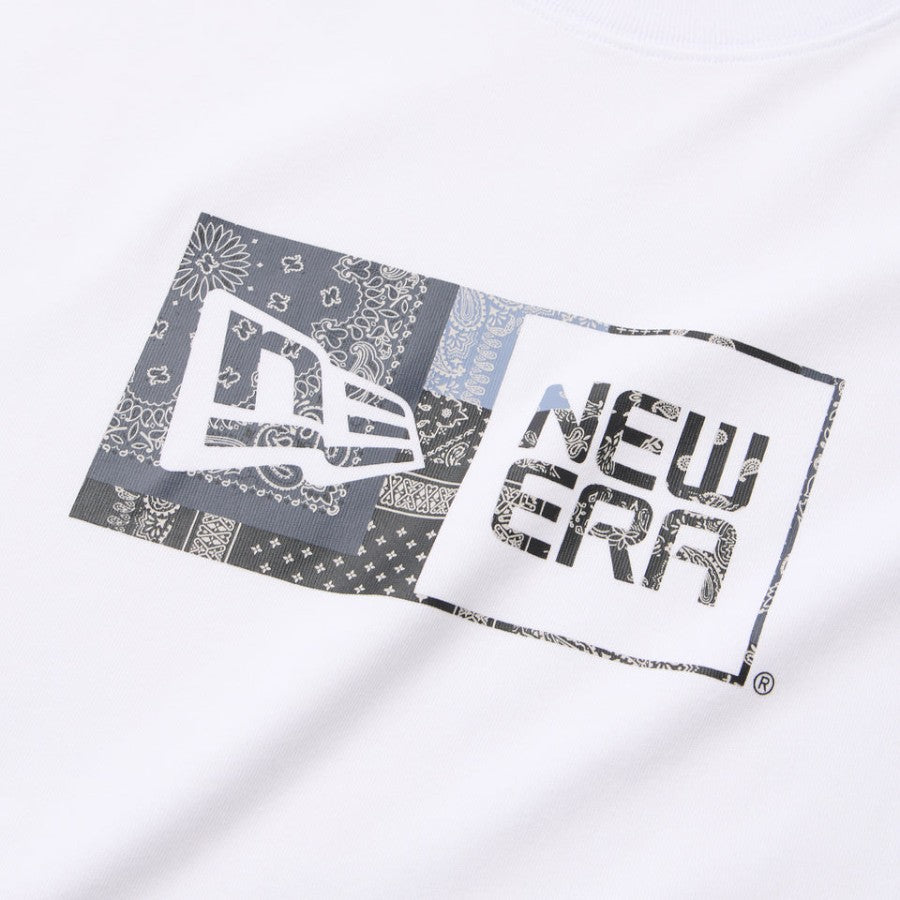 ニューエラ アパレル NEW ERA 半袖 コットン Tシャツ Oriental Paisley ペイズリー ボックスロゴ ホワイト 14856700 フロントロゴ