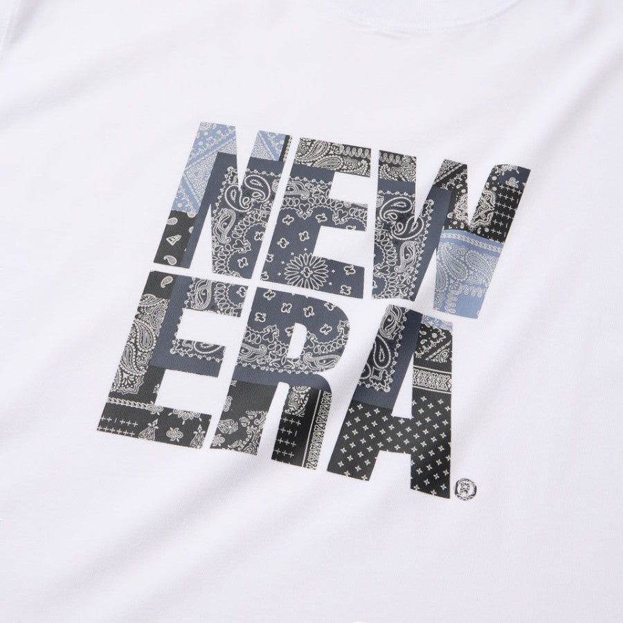 ニューエラ アパレル NEW ERA 半袖 コットン Tシャツ Oriental Paisley ペイズリー スクエアロゴ ホワイト 14856696 フロントロゴ