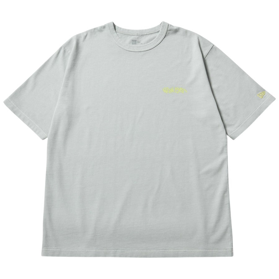 ニューエラ アパレル NEW ERA 半袖 ガーメントダイ コットン Tシャツ Tagging タギング グラフィティー ピグメント加工 グレー 14856687 フロント