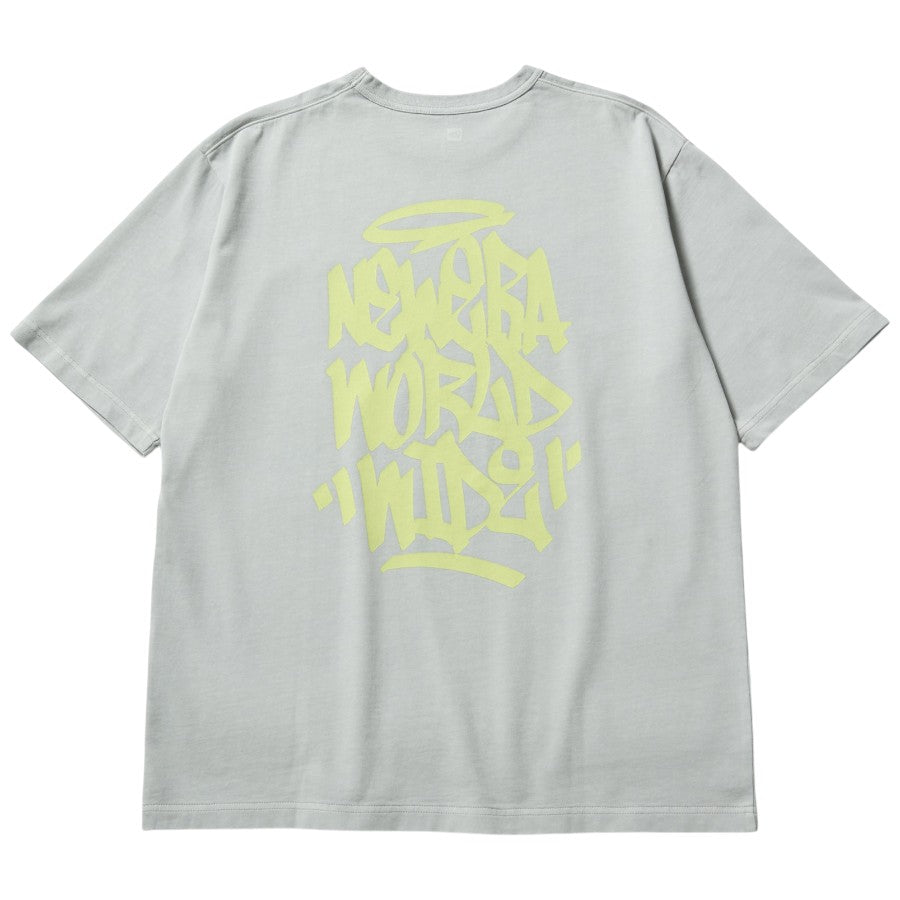 ニューエラ アパレル NEW ERA 半袖 ガーメントダイ コットン Tシャツ Tagging タギング グラフィティー ピグメント加工 グレー 14856687 バック