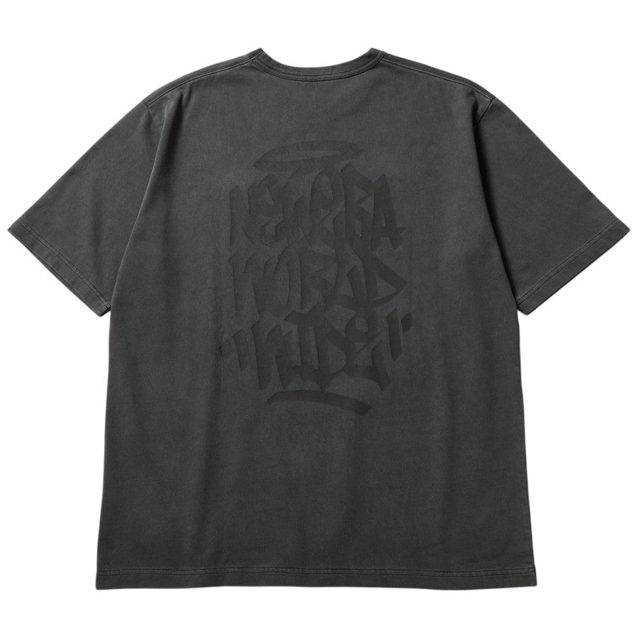 ニューエラ アパレル NEW ERA 半袖 ガーメントダイ コットン Tシャツ Tagging タギング グラフィティー ピグメント加工 チャコールグレー 14856688 バック