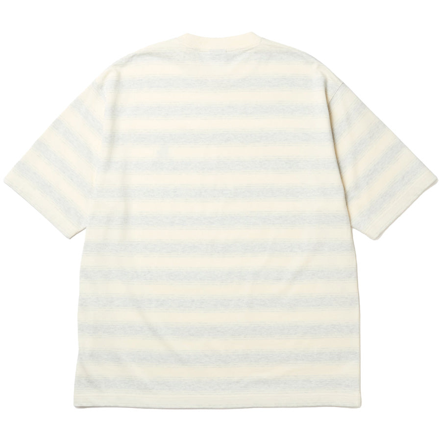 ニューエラ アパレル NEW ERA 半袖 オーバーサイズド コットン Tシャツ ボーダー ロサンゼルス ドジャース オフホワイト 14856683 バック
