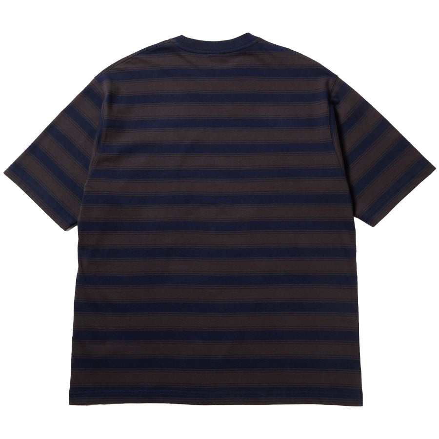 ニューエラ アパレル NEW ERA 半袖 オーバーサイズド コットン Tシャツ ボーダー ニューヨーク ヤンキース ネイビー 14856682 バック