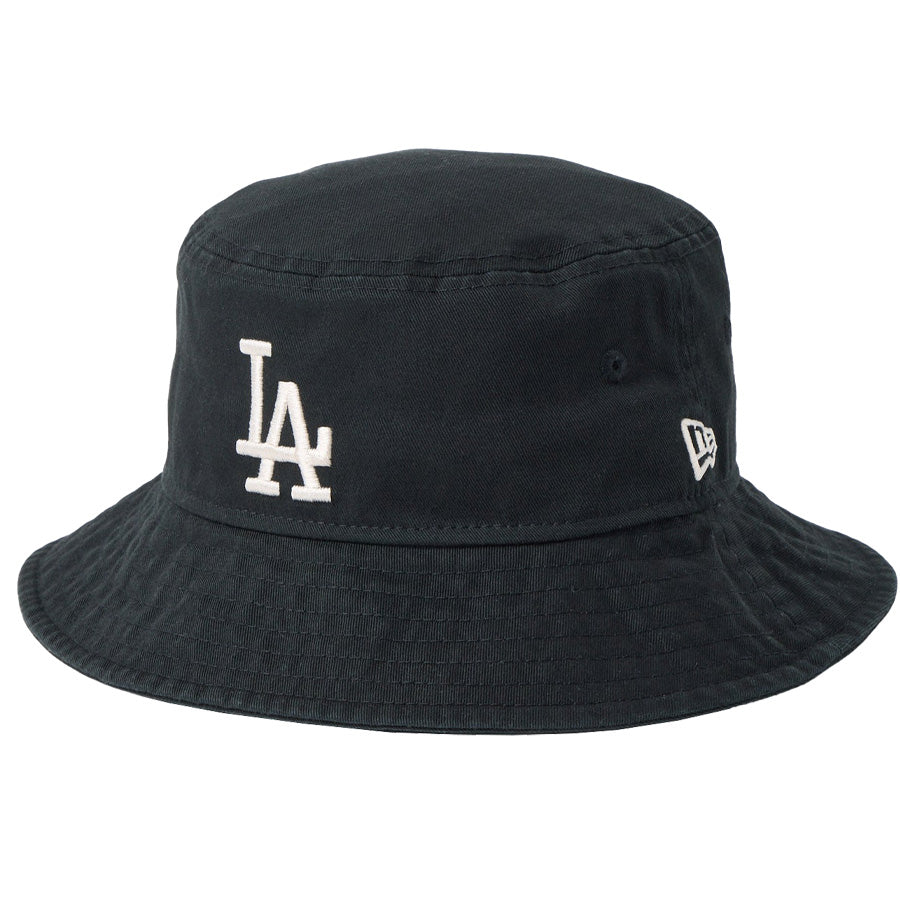 ニューエラ バケハ ハット キッズ NEW ERA BUCKET HAT Kid's バケット01 MLB ロサンゼルス ドジャース ブラック 14747100 右斜め前