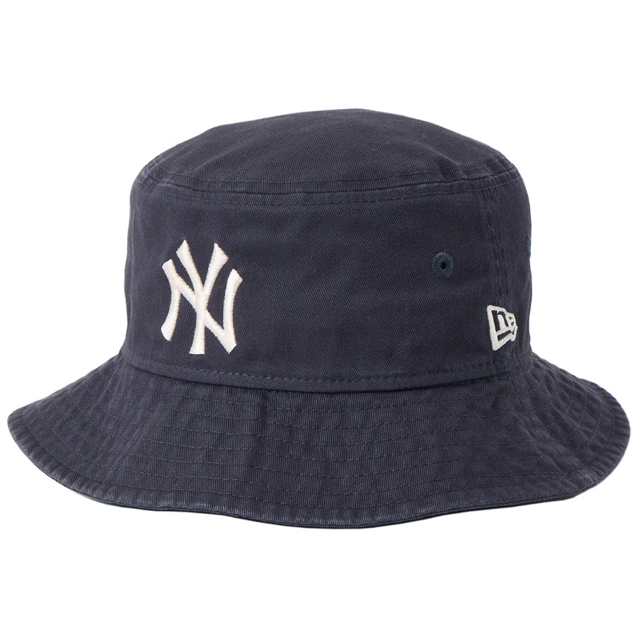 ニューエラ バケハ ハット キッズ NEW ERA BUCKET HAT Kid's バケット01 MLB ニューヨーク ヤンキース ネイビー 14747099 右斜め前