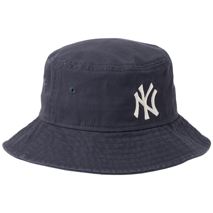 ニューエラ バケハ ハット キッズ NEW ERA BUCKET HAT Kid's バケット01 MLB ニューヨーク ヤンキース ネイビー 14747099 左斜め前