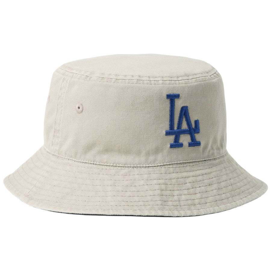 ニューエラ ハット バケハ NEW ERA HAT バケット01 リバーシブル MLB Bucket Hat ロサンゼルス ドジャース ブラック ペブル 14744772 左斜め前