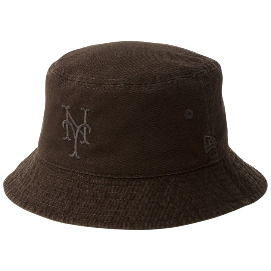 ニューエラ ハット バケハ NEW ERA HAT バケット01 リバーシブル MLB Bucket Hat ニューヨーク メッツ バーントウッド ニューオリーブ 14744771 右斜め前