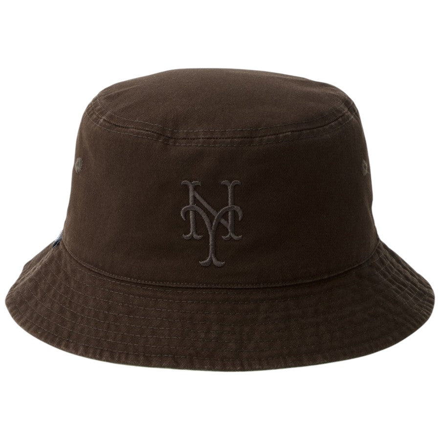 ニューエラ ハット バケハ NEW ERA HAT バケット01 リバーシブル MLB Bucket Hat ニューヨーク メッツ バーントウッド ニューオリーブ 14744771 正面