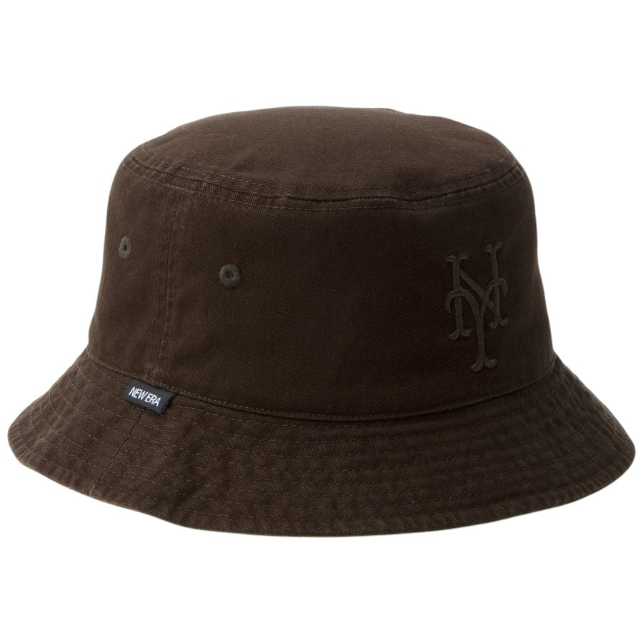 ニューエラ ハット バケハ NEW ERA HAT バケット01 リバーシブル MLB Bucket Hat ニューヨーク メッツ バーントウッド ニューオリーブ 14744771 左斜め前
