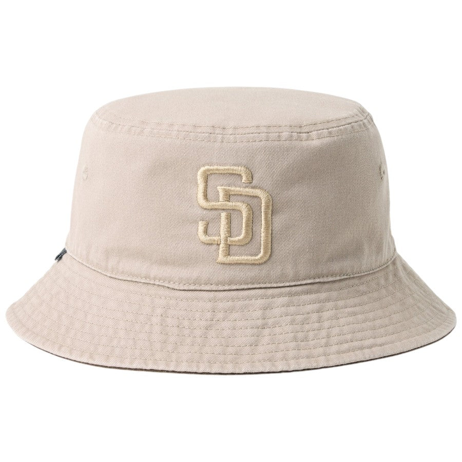 ニューエラ ハット バケハ NEW ERA HAT バケット01 リバーシブル MLB Bucket Hat サンディエゴ パドレス アッシュブラウン/ウォルナット 14744769 正面