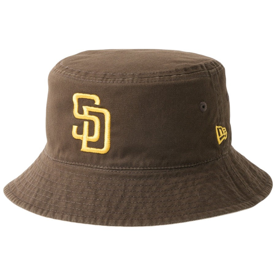 ニューエラ ハット バケハ NEW ERA HAT バケット01 リバーシブル MLB Bucket Hat サンディエゴ パドレス アッシュブラウン/ウォルナット 14744769 右斜め前