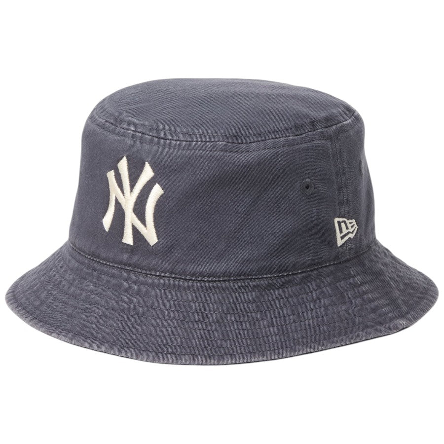 ニューエラ ハット バケハ NEW ERA HAT バケット01 リバーシブル MLB Bucket Hat ニューヨーク ヤンキース ネイビー ダークグラファイト 14744770 右斜め前