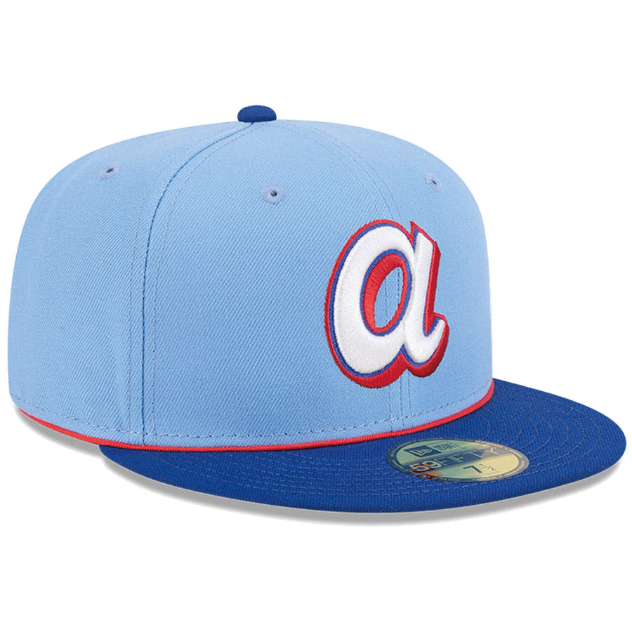 ニューエラ キャップ 帽子 NEW ERA CAP 59FIFTY オンフィールド MLB City Connect シティー コネクト アトランタ ブレーブス スカイブルー 14942561 左斜め前