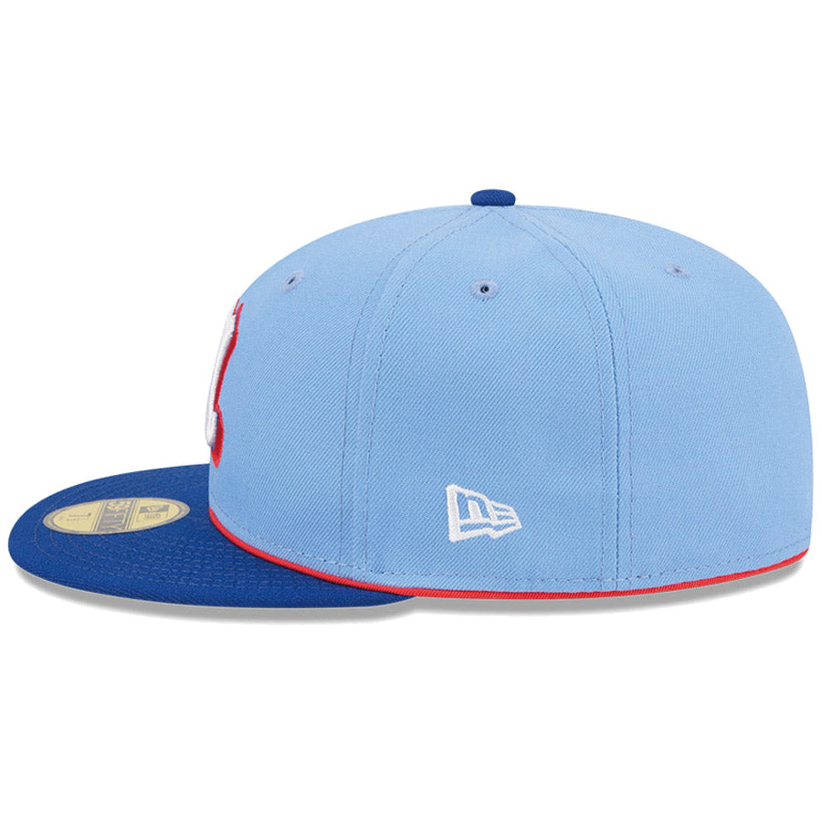ニューエラ キャップ 帽子 NEW ERA CAP 59FIFTY オンフィールド MLB City Connect シティー コネクト アトランタ ブレーブス スカイブルー 14942561 左サイド